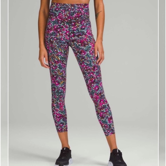 lululemon athletica Pants - Lululemon Base Pace High-Rise
Running Tight 25" - Floral
Electric Multi  Size 16